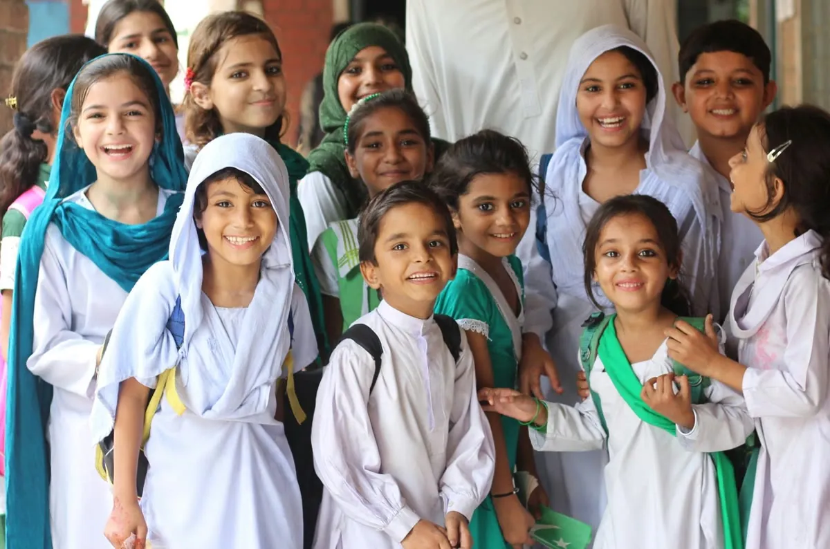 Schoolchildren supported by SAMR Trust's educational projects
