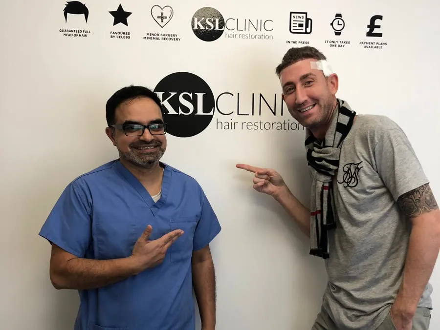 Christopher Maloney with Dr Matee at KSL Clinic Manchester